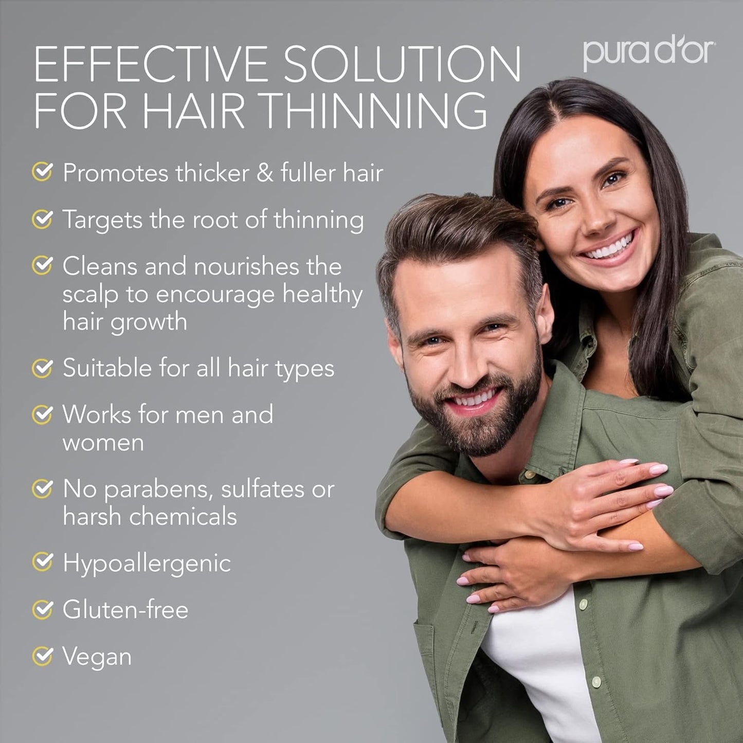 PURA D'OR Advanced Therapy Biotin Shampoo & Conditioner Set – Anti-Thinning, Volumizing & Strengthening Hair Care – 16 oz Each, 2 Pack
