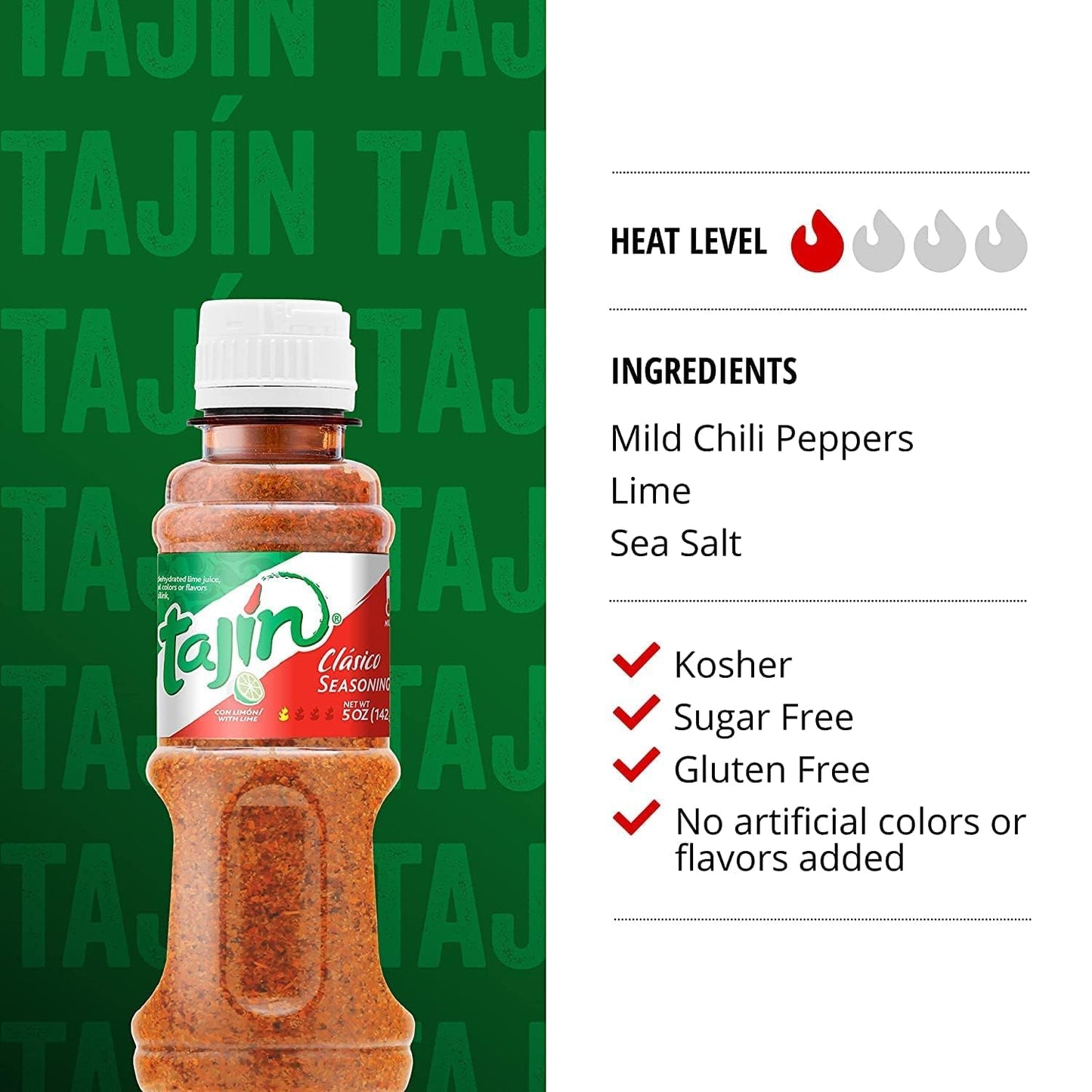 Tajín Clásico Chile Lime Seasoning – Authentic Mexican Chili & Lime Spice 142g Bottle