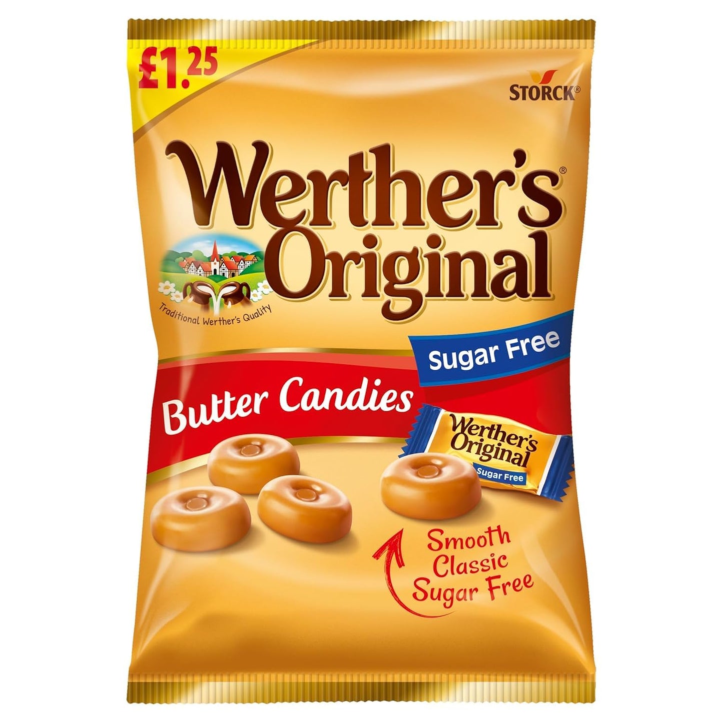 Werther’s Original Sugar Free Butter Candies – Creamy Caramel Delight 65g x 2 (Imported from Germany)