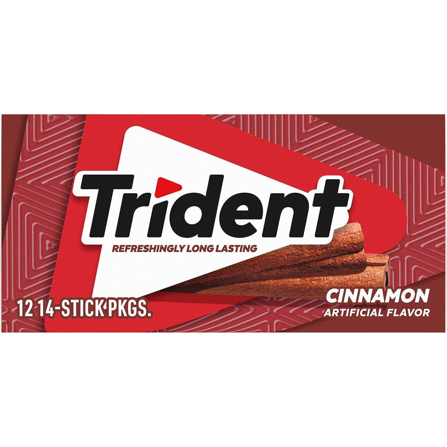 Trident Cinnamon Sugar-Free Gum 12 Pack (14 Sticks x 26g) – Long-Lasting Flavor, Fights Plaque & Freshens Breath – Vegetarian & Low Calorie (Imported)