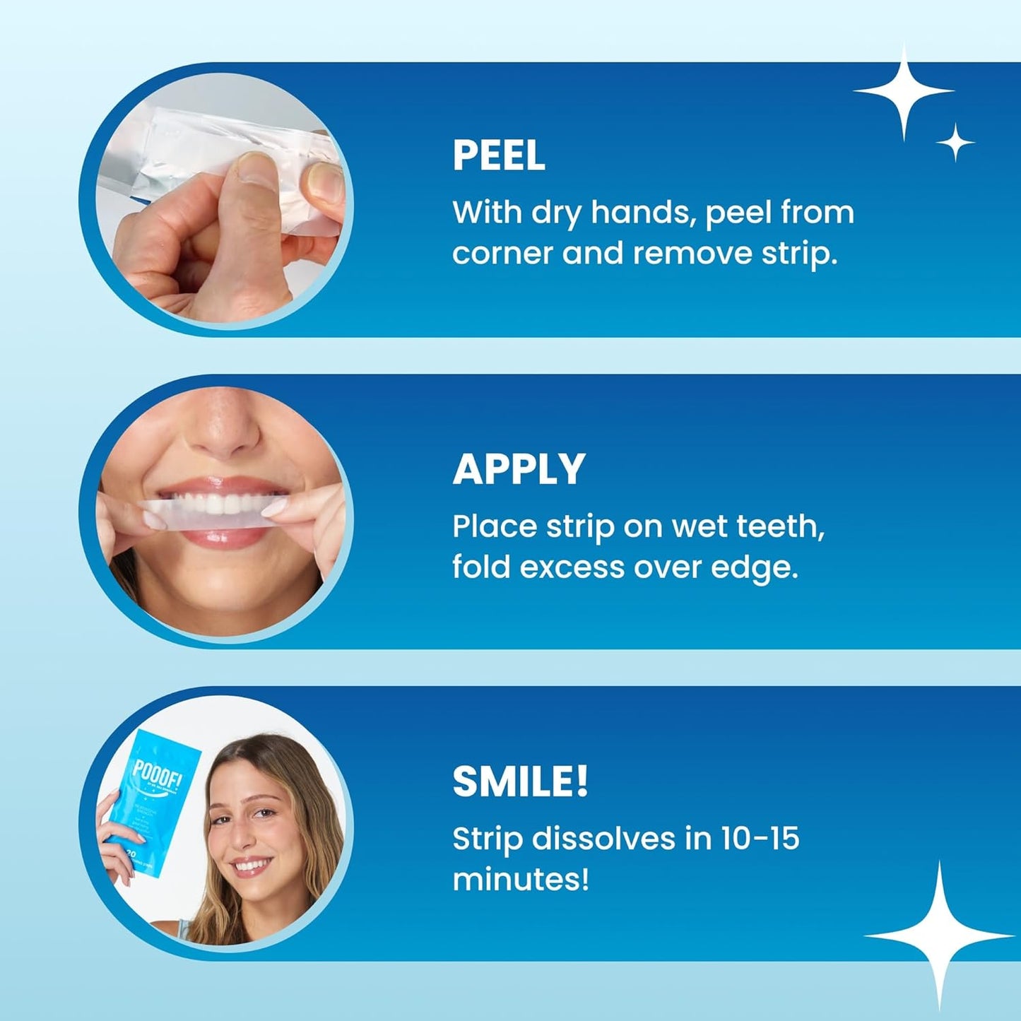 ¡PUUUF! Tiras blanqueadoras dentales solubles – Peróxido de hidrógeno al 12%, tiras antideslizantes | Kit de 10 días para proteger el esmalte dental del Dr. Bill Dorfman | Menta Polar