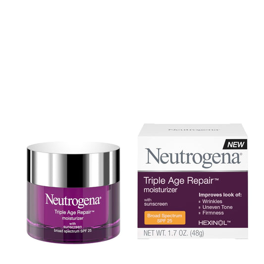 Neutrogena Triple Age Repair Moisturizer – Anti-Wrinkle Cream with Vitamin C & SPF 25, 1.7 oz
