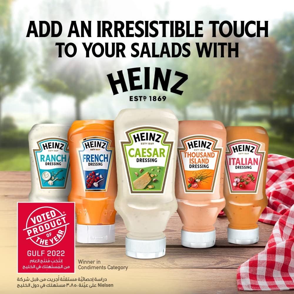 Heinz Caesar Dressing – Creamy Parmesan & Garlic Salad Dressing | 400ml Bottle (Imported, USA)