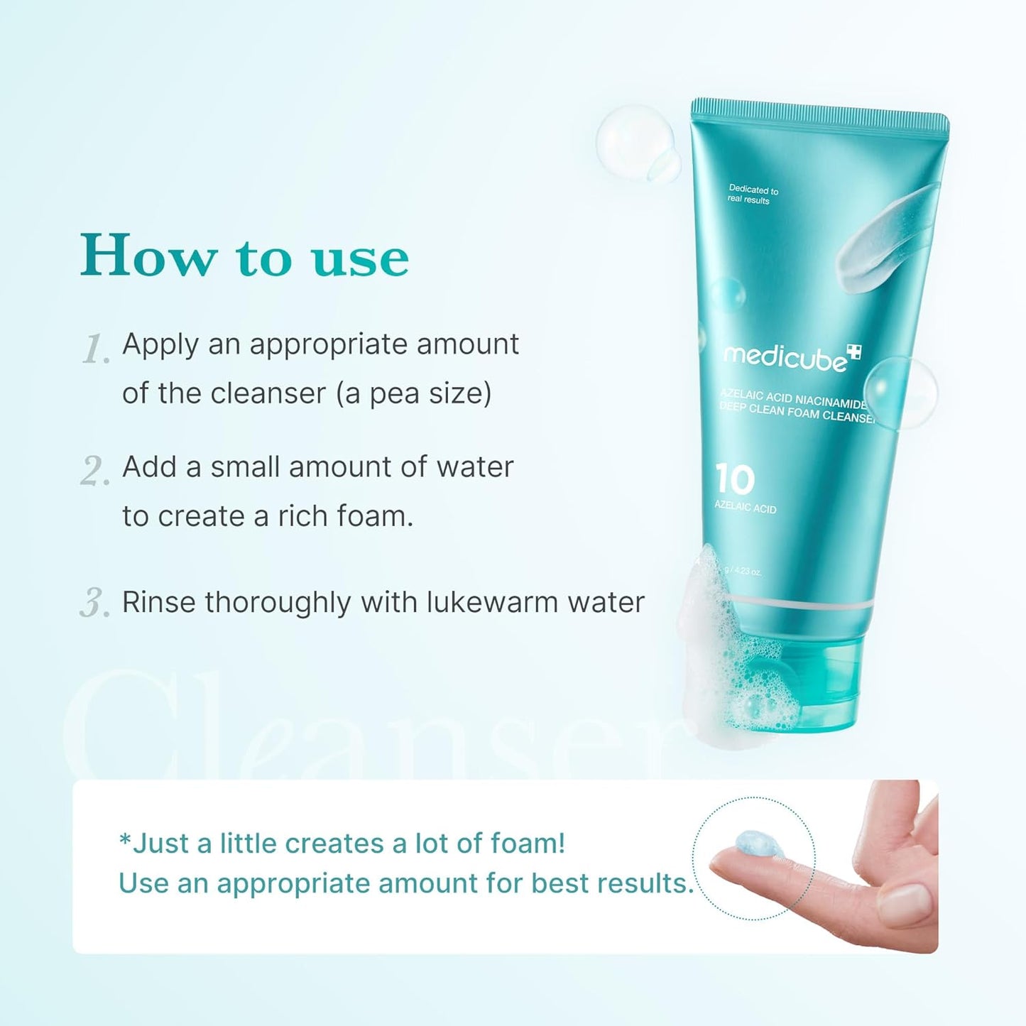Medicube Azelaic Acid Gummy Whip Cleanser | Soothing Korean Face Wash for Pore Care & Excess Sebum Control | Niacinamide + Glycerin | 120g