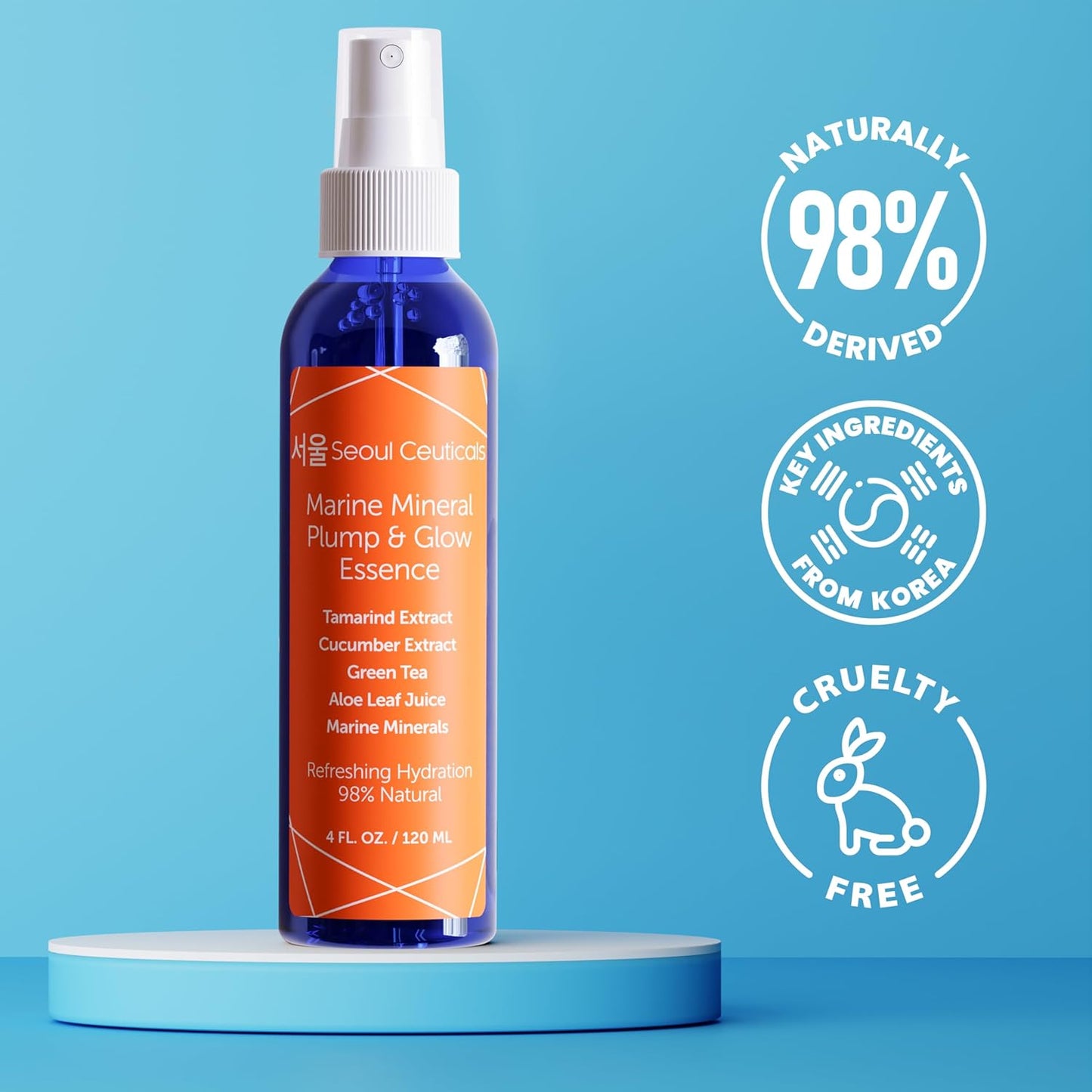 SeoulCeuticals Korean Skin Care Essence Toner – Hydrating K-Beauty Mist with Cucumber, Marine Minerals & Organic Aloe for Youthful, Glowing Skin (4.66 oz)