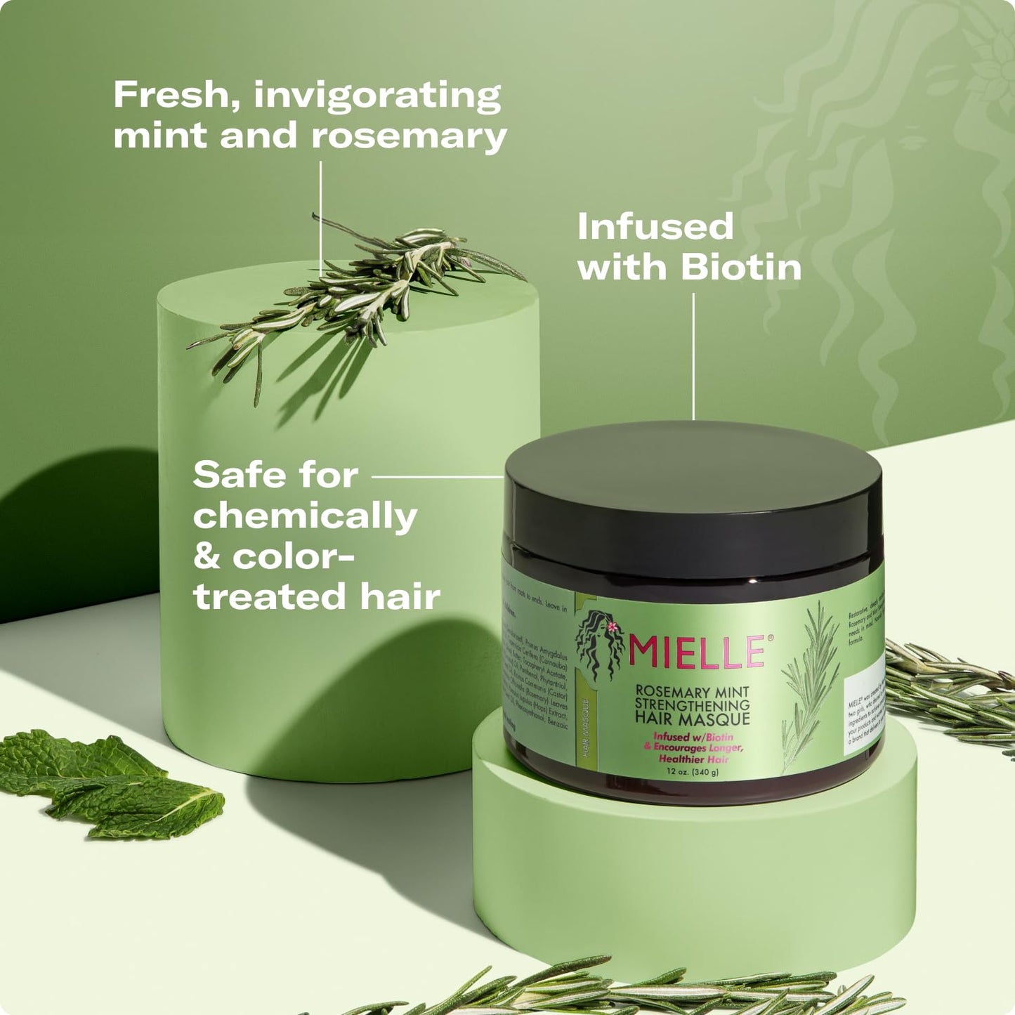 Mielle Organics Rosemary Mint Hair Mask – Strengthen & Hydrate Damaged Hair