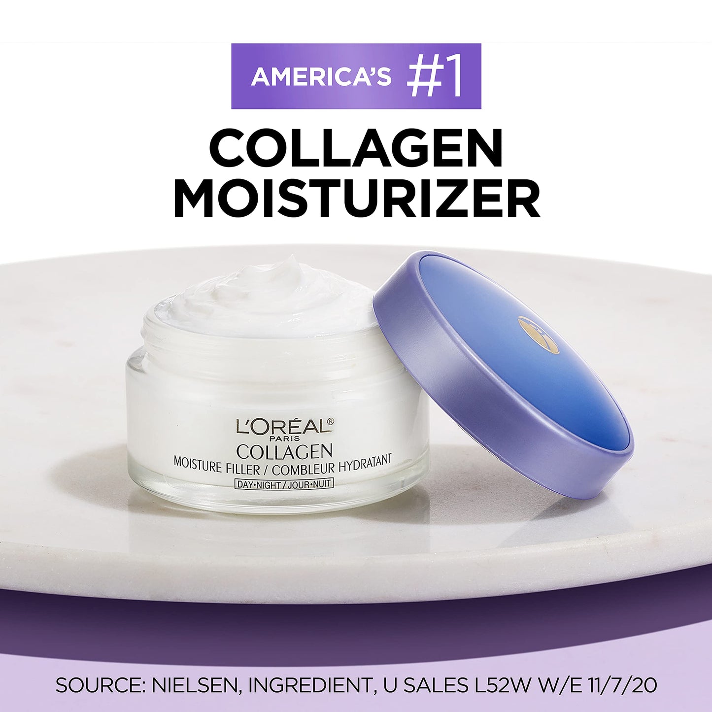 L’Oreal Paris Collagen Daily Face Moisturizer – Anti-Aging Cream for Wrinkle Reduction & Intense Hydration, 1.7 oz