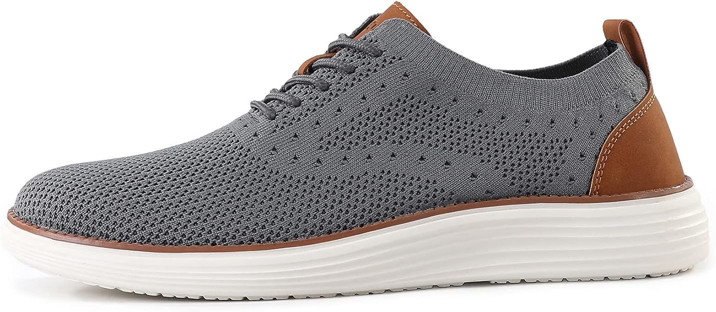 VILOCY Men’s Casual Dress Sneakers | Breathable Knit Business Shoes