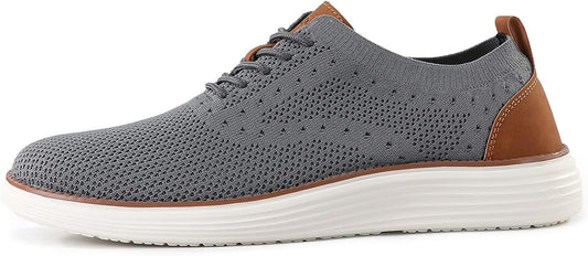 VILOCY Men’s Casual Dress Sneakers | Breathable Knit Business Shoes