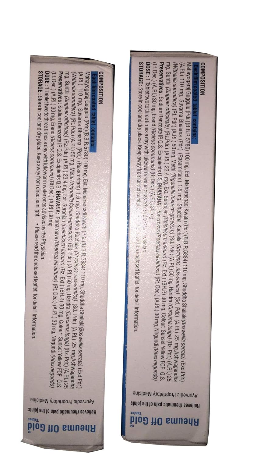 Virgo Rheuma Off Gold Pack of 2 (30 Tablets Each) – Herbal Relief for Joint Pain & Inflammation