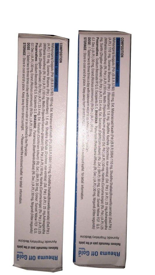 Virgo Rheuma Off Gold Pack of 2 (30 Tablets Each) – Herbal Relief for Joint Pain & Inflammation