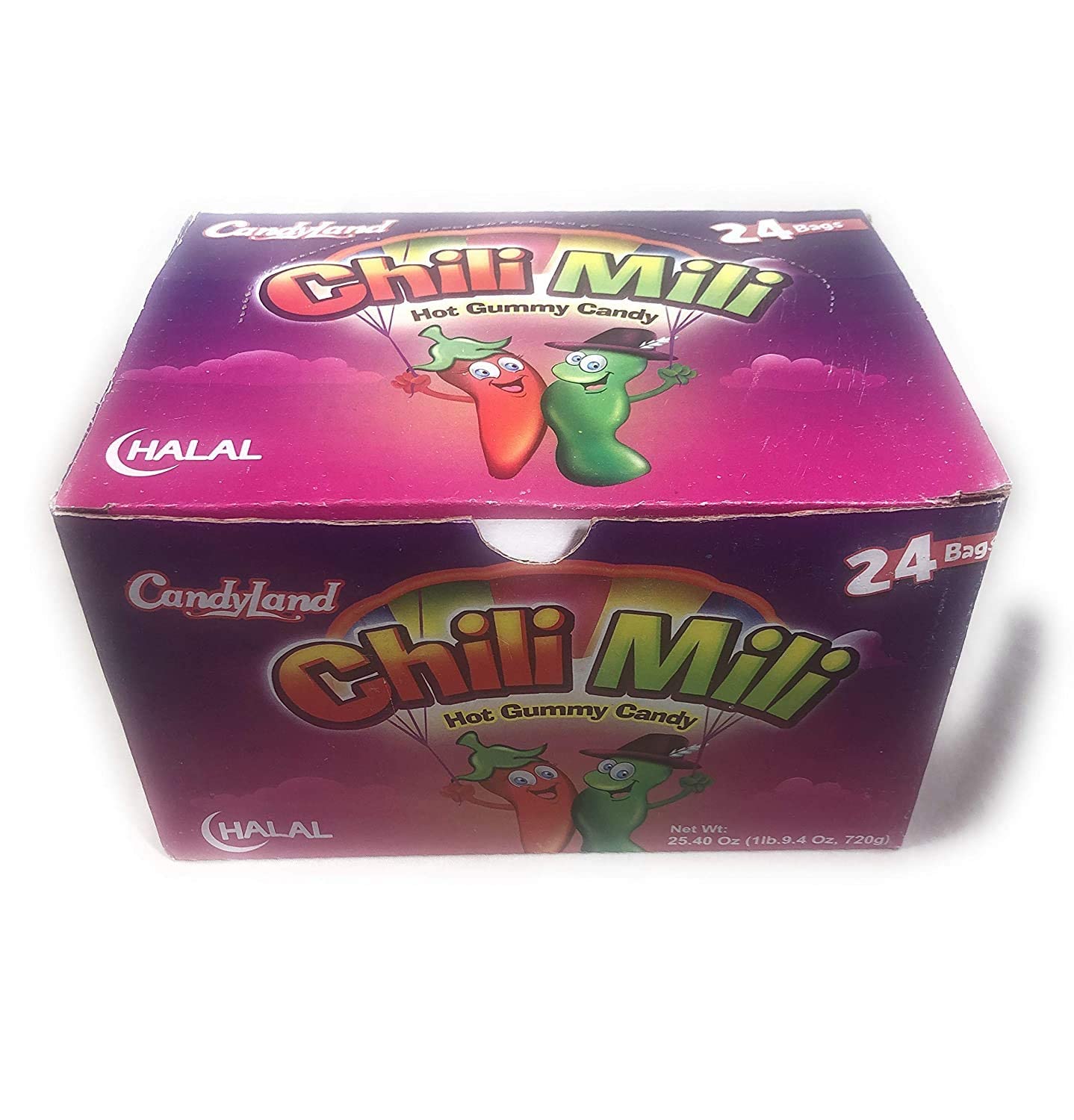 Candyland Chili Mili Hot Gummy Candy – Sweet, Sour & Spicy Halal Gummies Box 24 Packs 480g