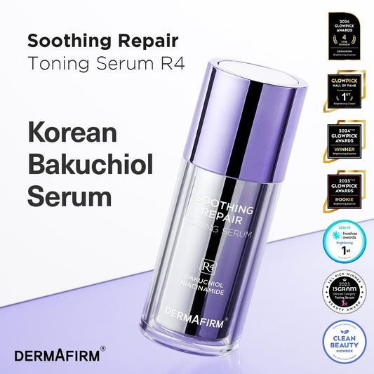 DERMAFIRM Bakuchiol Retinol Serum R4 with Niacinamide & Peptides – Anti-Aging, Soothing & Repairing Korean Face Serum for Glass Skin (30ml)