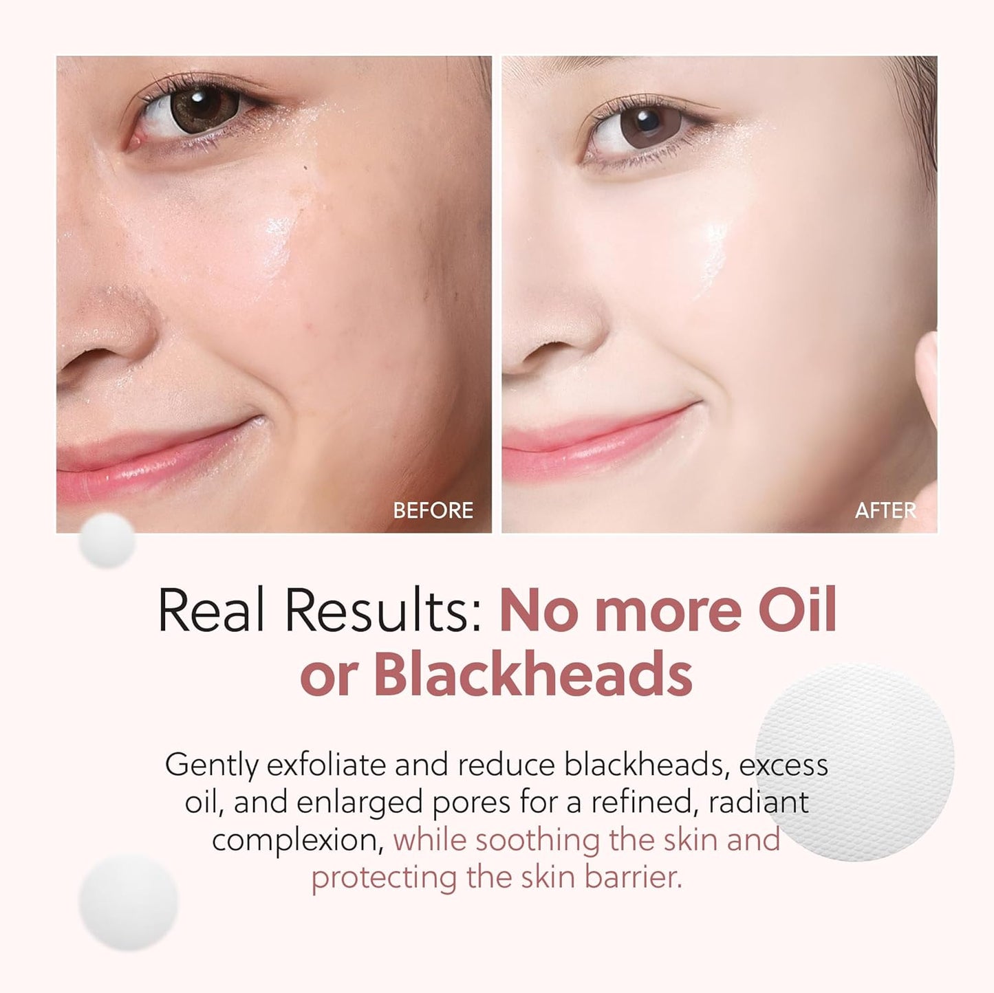 QUIA Dual-Action Toner Pads – Exfoliate & Hydrate in One Step – Gentle PHA Formula for Sensitive Skin – 70 Textured Pads