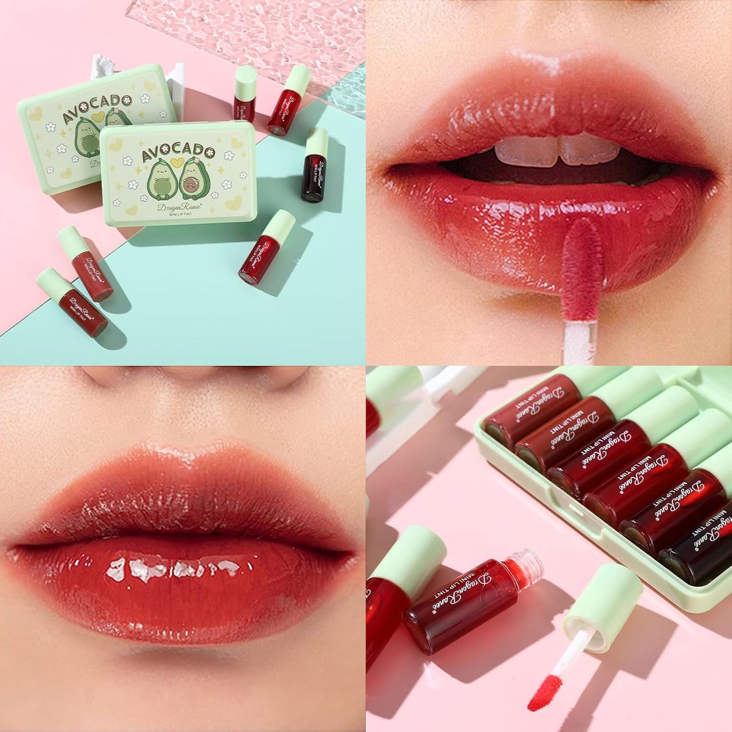6 Colors Korean Velvet Lip Tint Stain Set – Mini Liquid Lipstick & Gloss, Long-Lasting, Waterproof & Moisturizing Lip Makeup