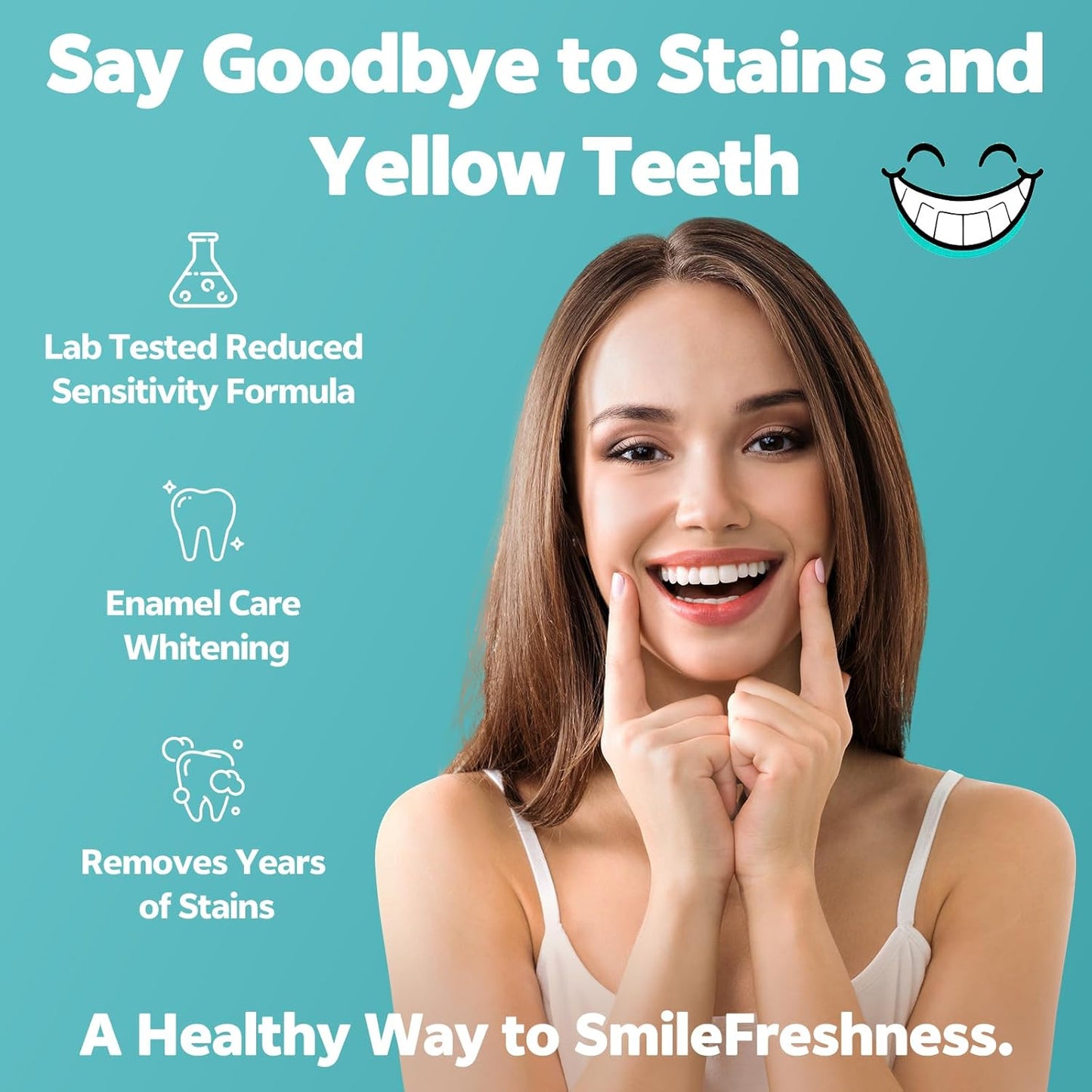 SmileFreshness Teeth Whitening Strips Kit (14 Treatments, 28 Strips) – Clinically Proven, Enamel-Safe, Reduced Sensitivity, Coconut-Infused Whitening