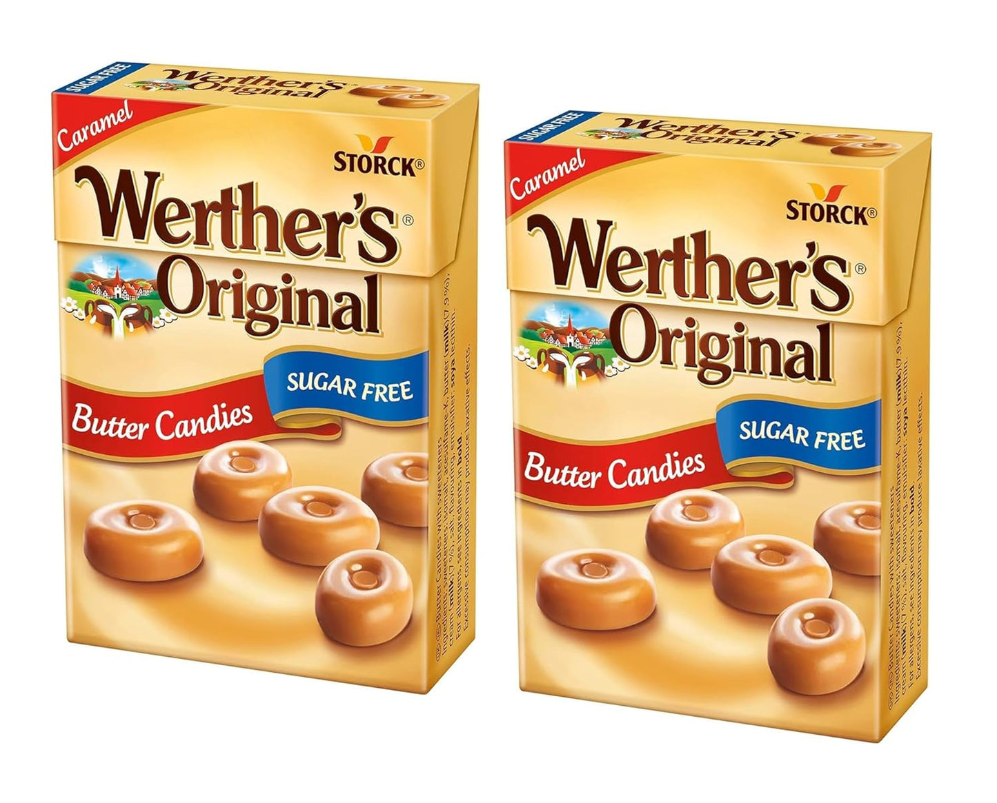 Werther’s Original Sugar Free Butter Candies 42g x 2 Packs (84g) | Imported German Caramel Treats | Guilt-Free Indulgence