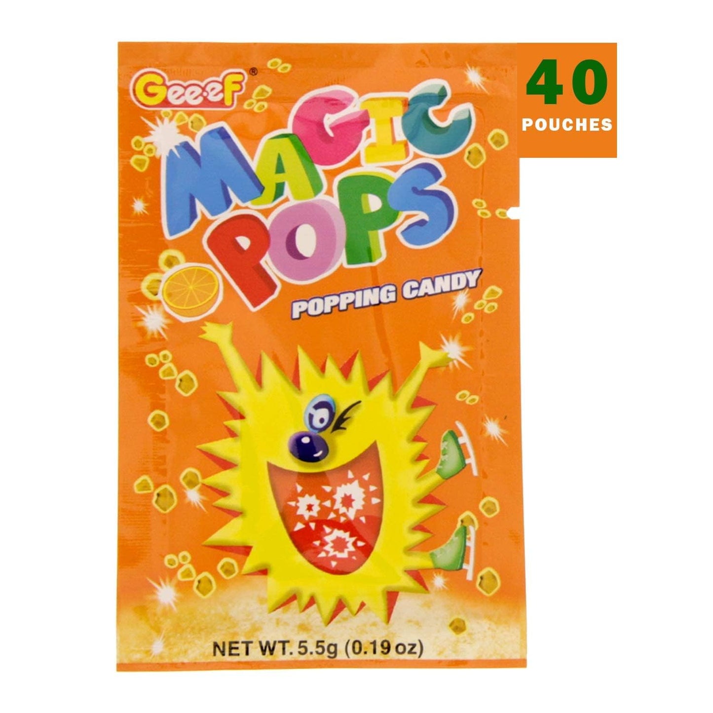 Magic Pops Popping Candy – Strawberry & Orange Flavour Pack of 10 (5.5g Each, Imported)
