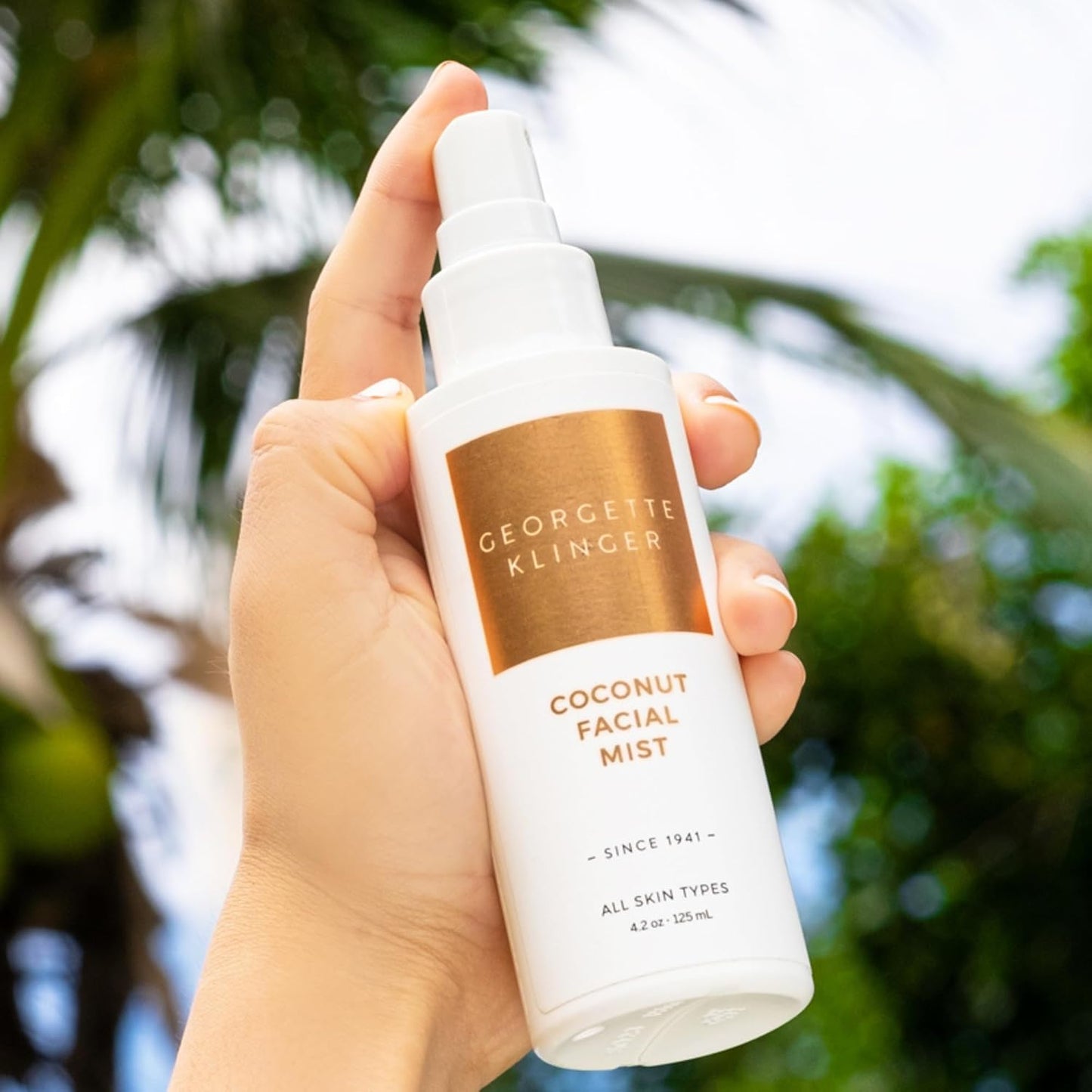 Georgette Klinger Coconut Facial Mist – Hydrating Makeup Setting Spray with Aloe & Antioxidants – Refreshing, Long-Lasting Dewy Matte Hydration – 4.2oz