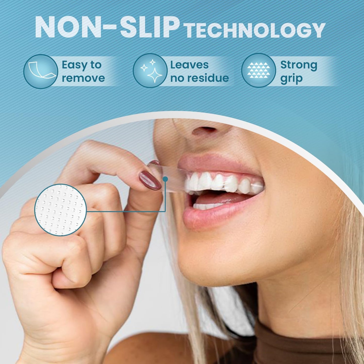 Teeth Whitening Strips for Sensitive Teeth – 42 Strips Enamel-Safe, Non-Slip Mint Strips with Fast 30-Min Results (21 Treatments)