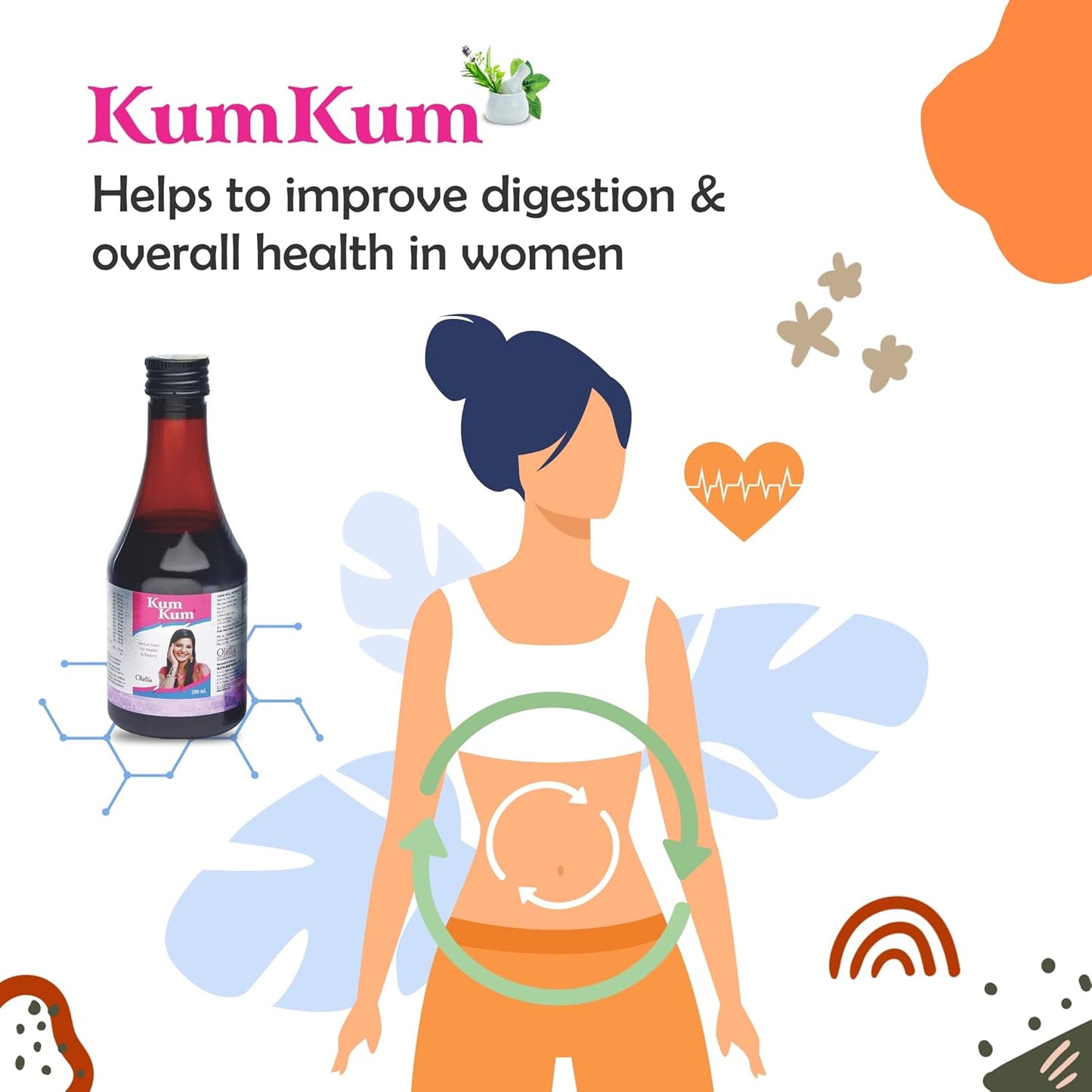 KumKum Syrup Pack of 3 (200ml Each) – Ayurvedic Women’s Health & Uterine Care Tonic