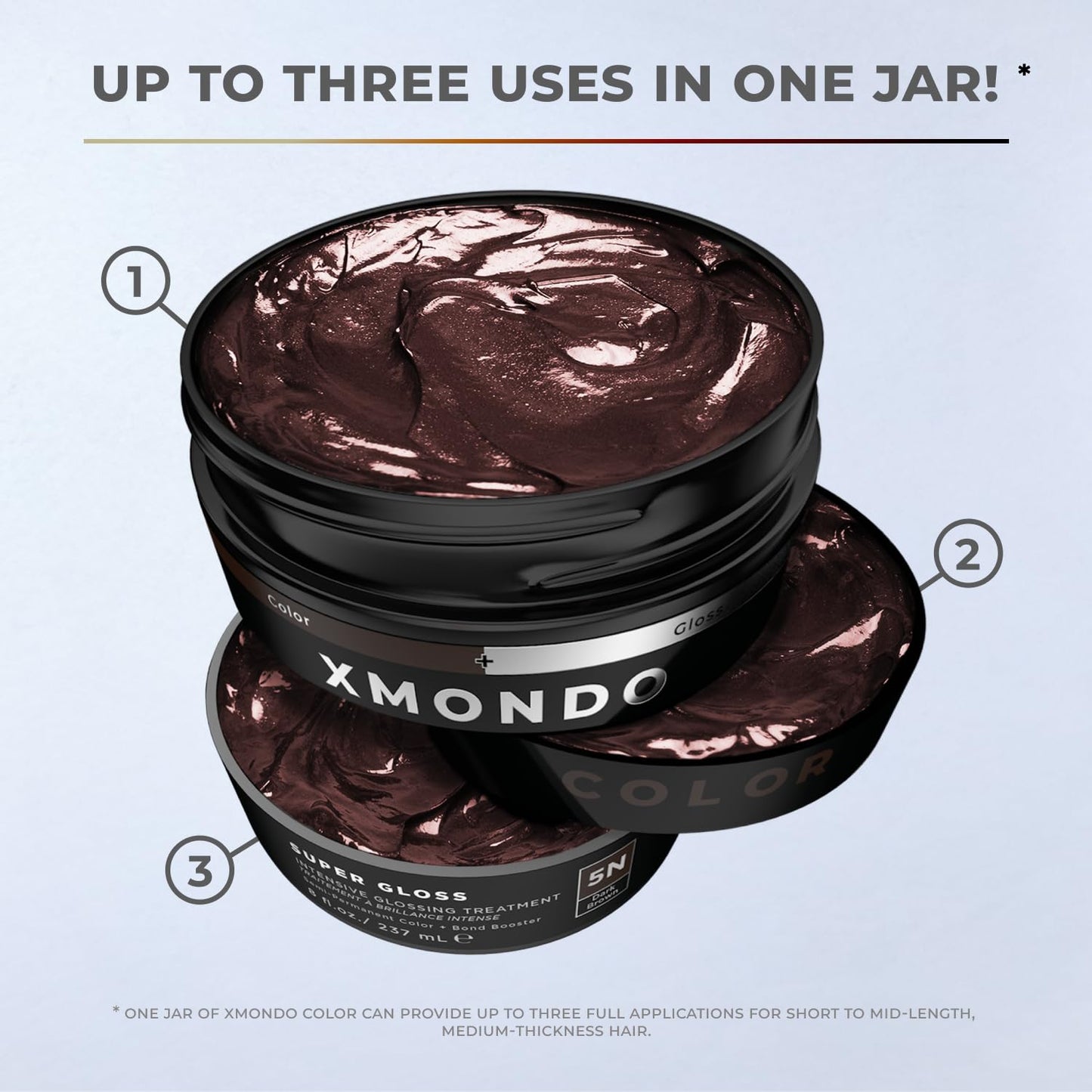 XMONDO Color 5N Dark Brown – Semi-Permanent Hair Color with Bond Booster & Plant Protein – Vegan & Damage-Repairing Formula – 8 oz