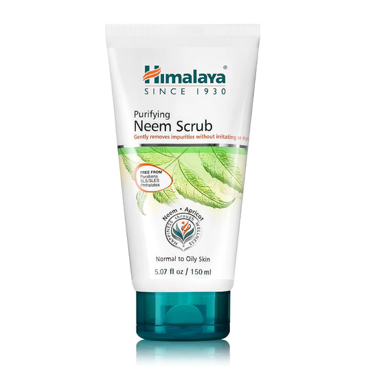 Himalaya Purifying Neem Scrub – Exfoliating Face Scrub with Neem & Apricot | Paraben-Free, SLS-Free, Dermatologically Tested | For Normal to Oily Skin – 150mL