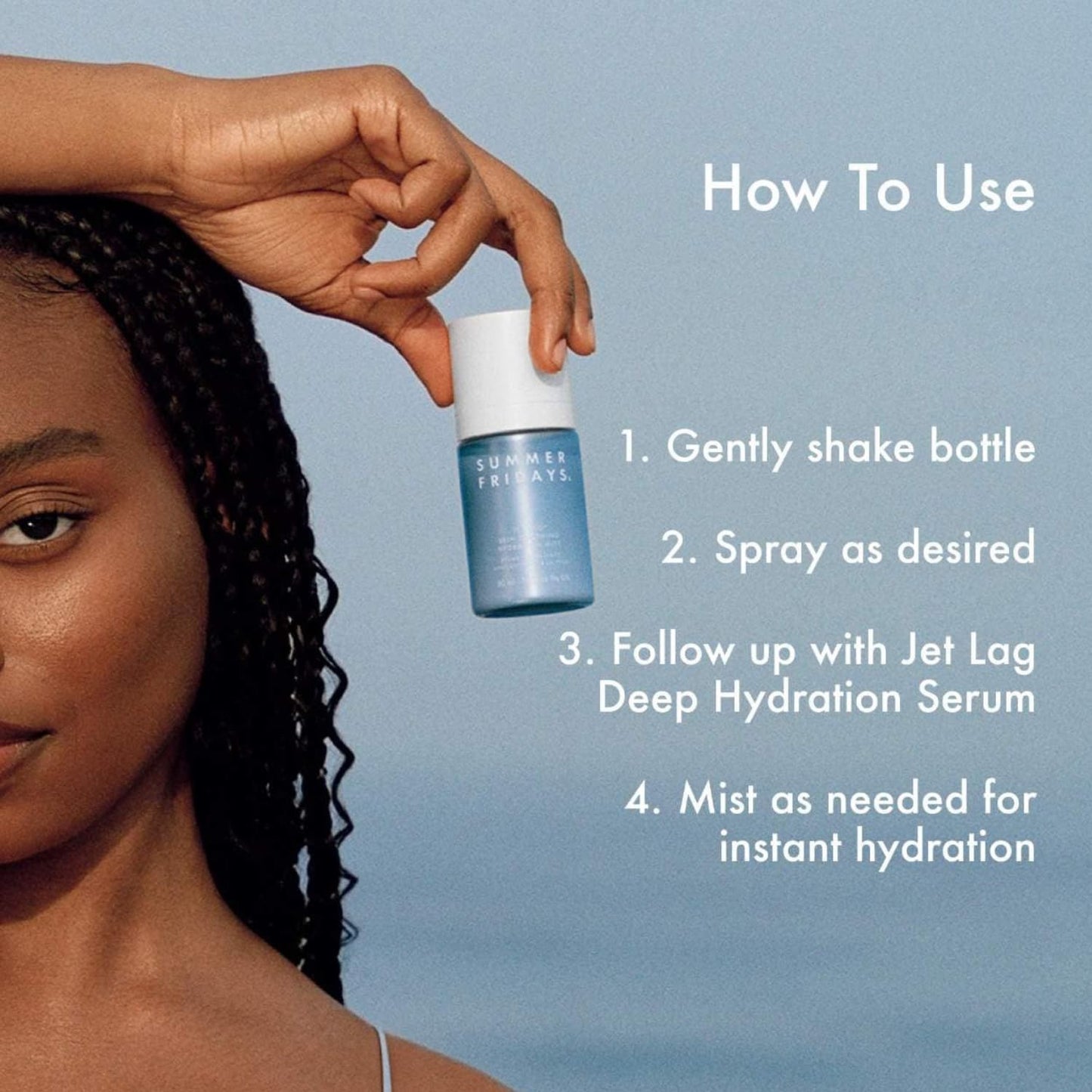 Summer Fridays Jet Lag Hydrating Face Mist – Ultra-Fine Soothing Spray with Antioxidants, Ceramides & Squalane for Barrier Support & Glowing Skin – 1.7 fl oz