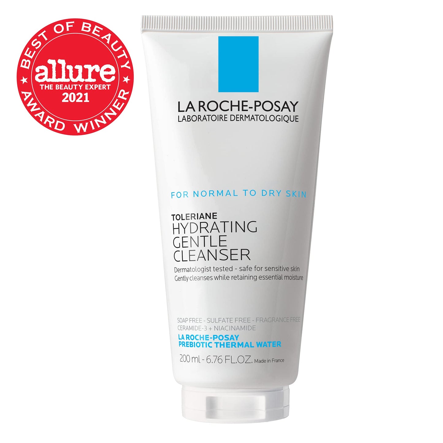 La Roche-Posay Toleriane Hydrating Gentle Face Cleanser with Niacinamide & Ceramides – Daily Hydrating Face Wash for Dry to Normal Sensitive Skin (Fragrance-Free)