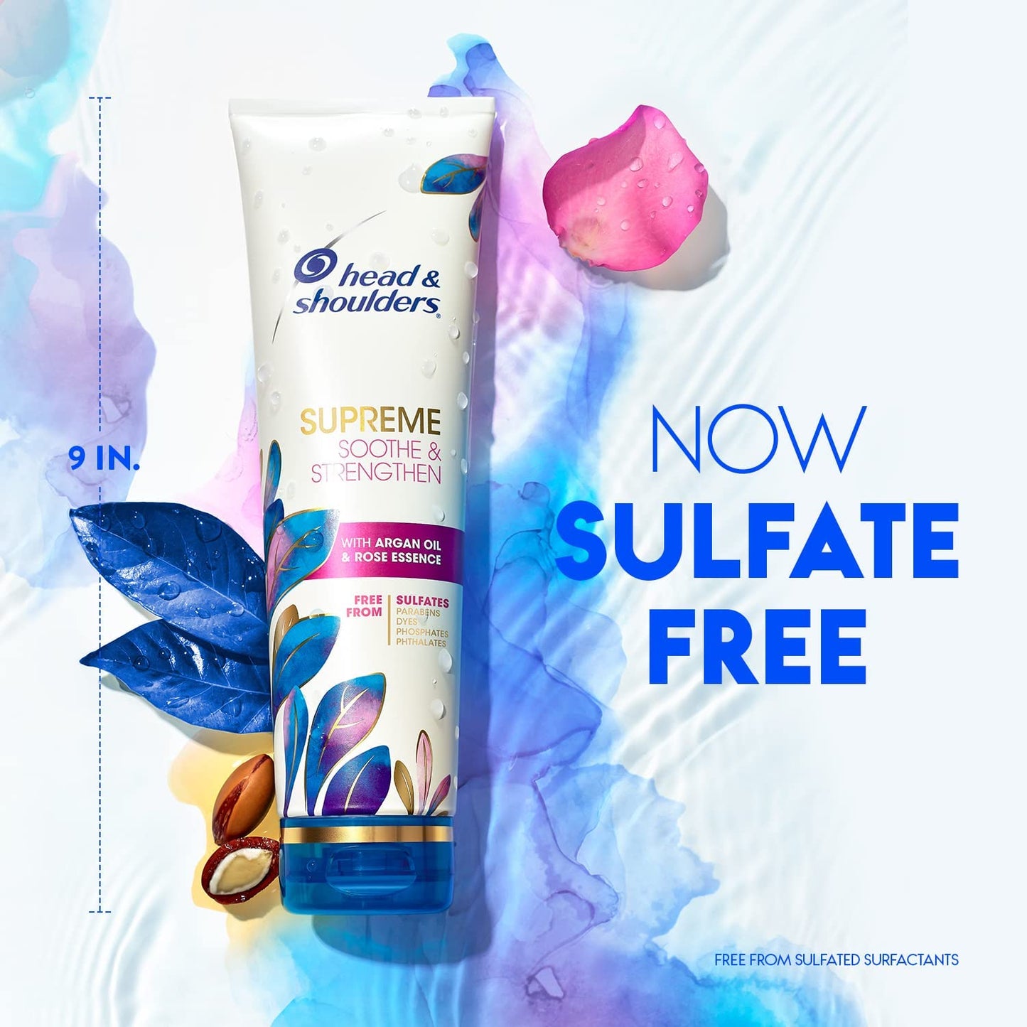 Head & Shoulders Supreme Sulfate-Free Shampoo & Conditioner Set | Dry Scalp & Dandruff Treatment with Argan Oil & Rose Essence, 21.2 fl oz (2-Pack)