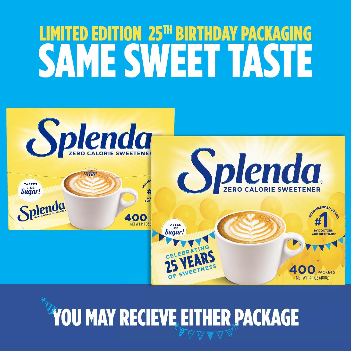 Splenda No Calorie Sweetener 400 Packets – Zero Calorie Sugar Substitute (Imported)