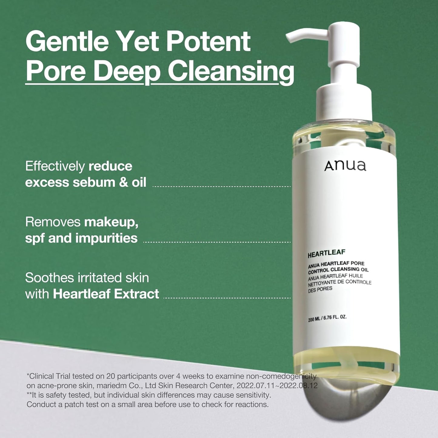 Anua Heartleaf Pore Control Cleansing Oil | Gentle Makeup & Blackhead Remover | Korean Double Cleanser for All Skin Types (200ml / 6.76 fl oz)