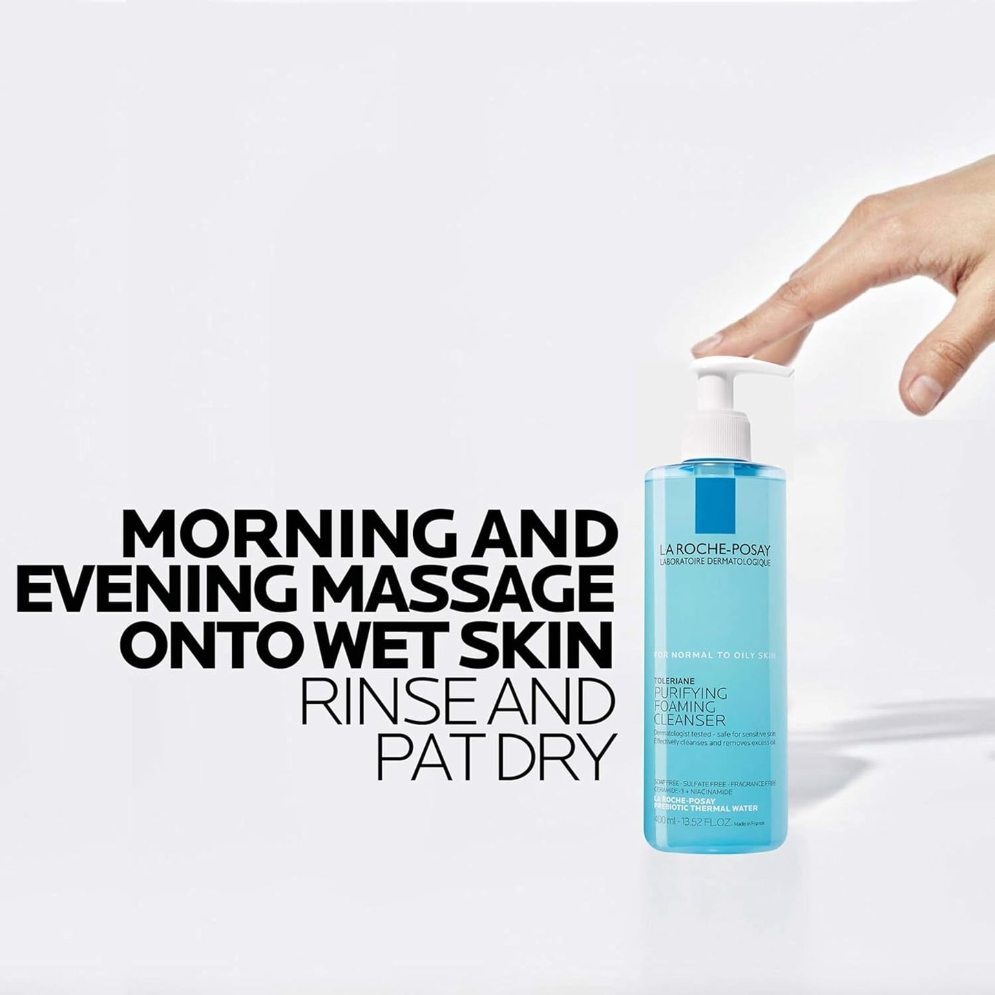 La Roche-Posay Toleriane Purifying Foaming Facial Cleanser – Oil-Free Face Wash with Niacinamide & Ceramides for Sensitive Skin, 400ml