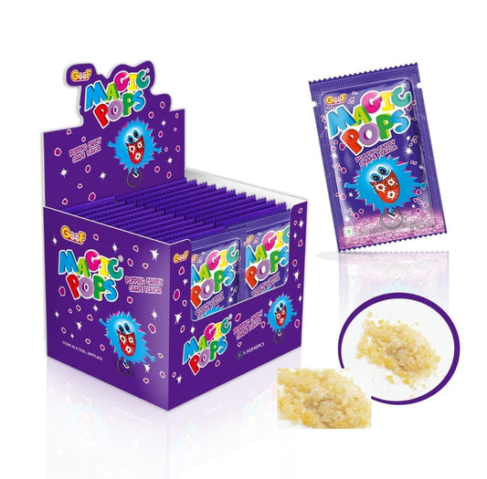 Geef Magic Pops Popping Candy – Grape Flavor Crackling Candy 5.5g x 40 Sachets (Imported, Vegetarian)