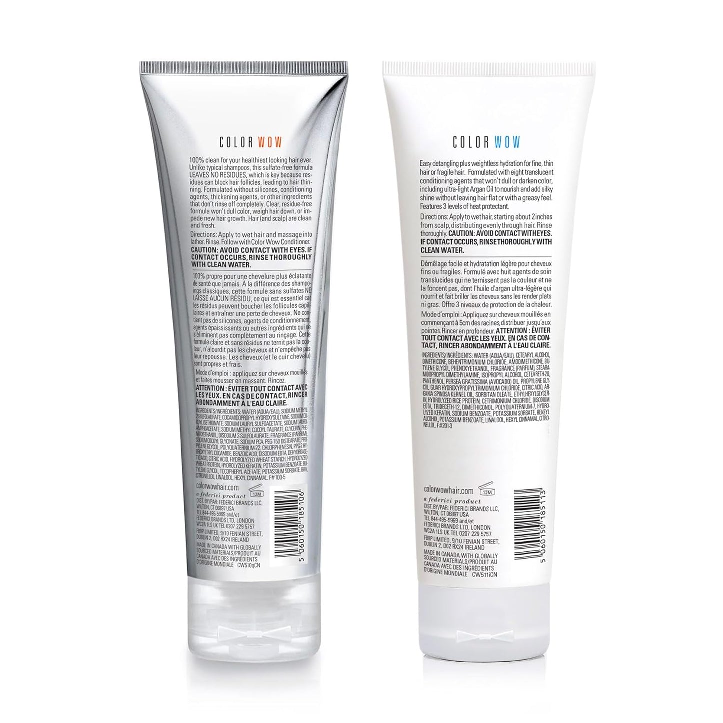 COLOR WOW Dream Clean Duo | Sulfate-Free Color Security Shampoo & Weightless Conditioner | Hydrates, Strengthens & Boosts Gloss | For Fine & Color-Treated Hair