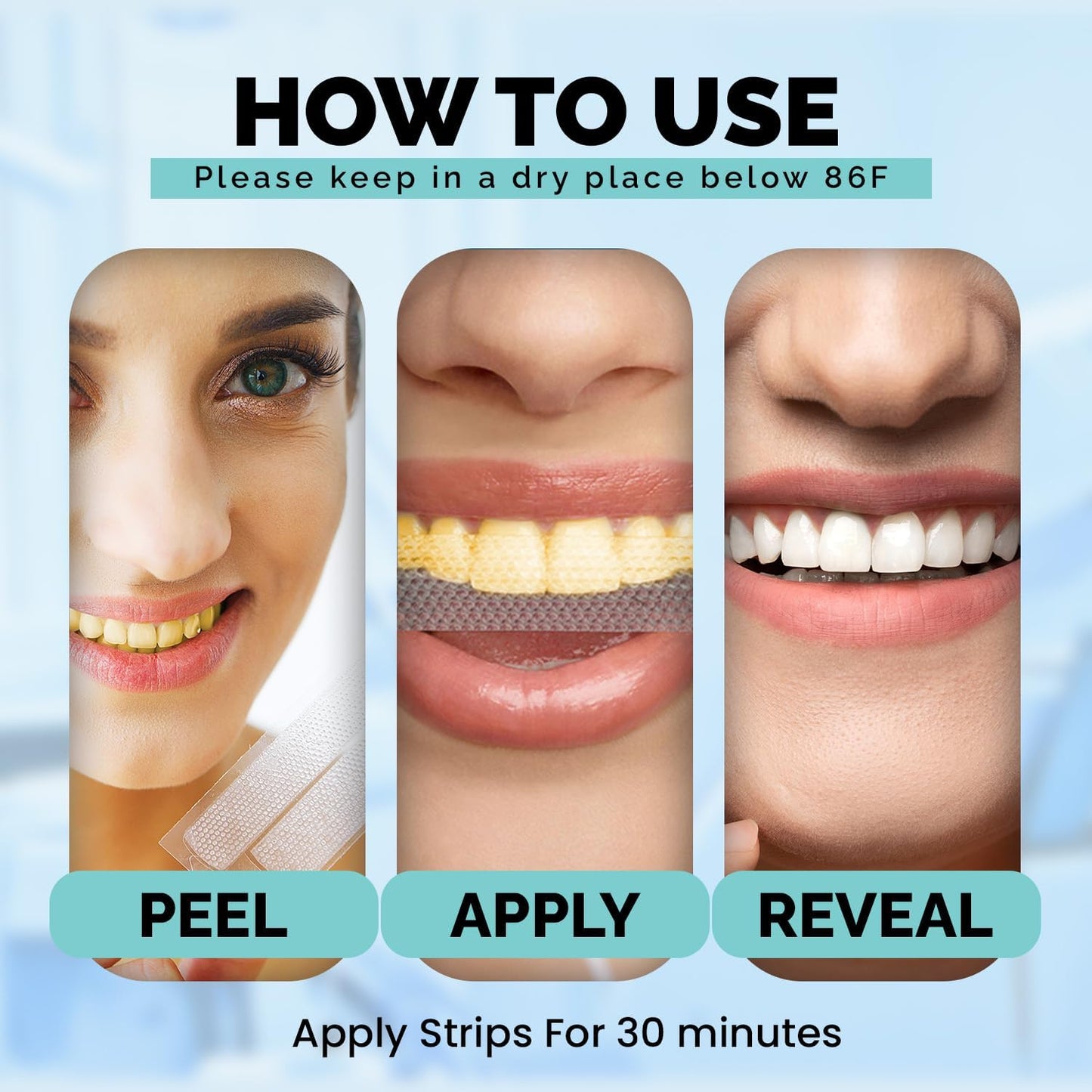 Ollie Teeth Whitening Strips – 28 PCs, 14 Treatments | Enamel-Safe, Non-Sensitive, Long-Lasting Results