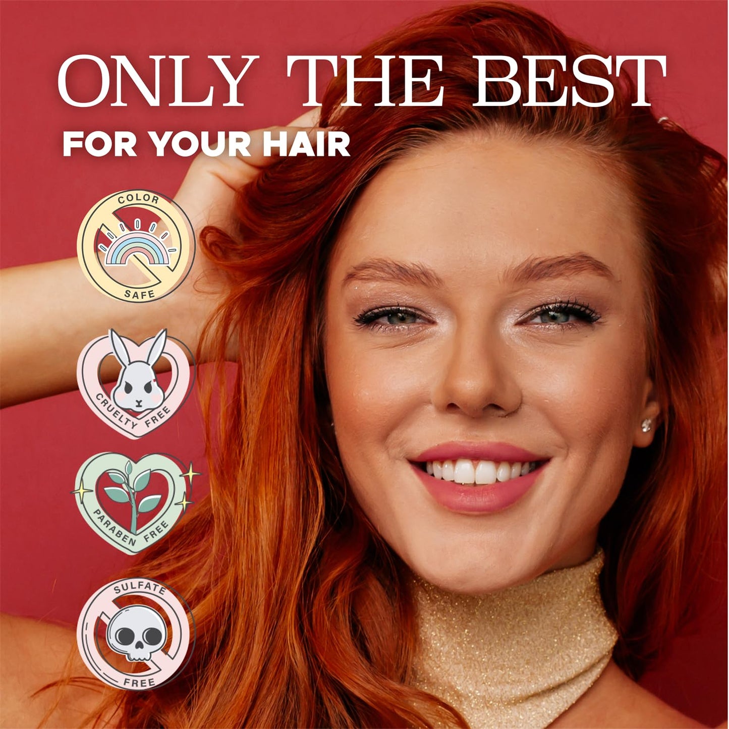 Luseta Red Hair Shampoo & Conditioner Set | Sulfate-Free, Color Protection & Copper Brightening with Pomegranate Extract (2 x 16.9 fl oz)