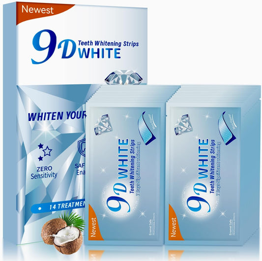 Somall 3-Day Rapid Teeth Whitening Strips – 28 Enamel-Safe Strips for Sensitive Teeth, Professional 9D Formula, Dentist Certified, Coffee & Smoking Stain Removal, Fresh Mint Flavor