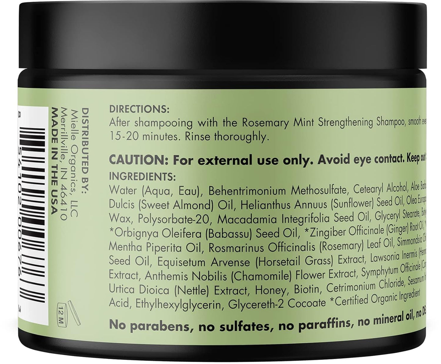 Mielle Organics Rosemary Mint Hair Mask – Strengthen & Hydrate Damaged Hair