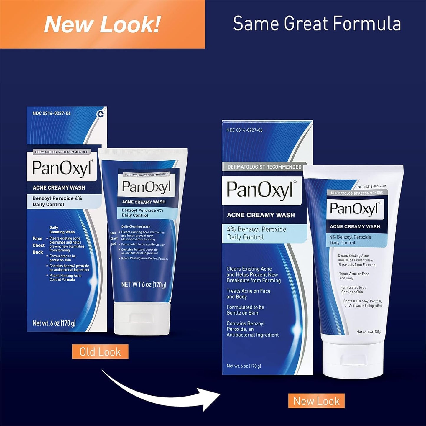 PanOxyl Hydrating Acne Creamy Wash 4% Benzoyl Peroxide – Gentle Daily Cleanser for Clear, Hydrated Skin (6 oz)