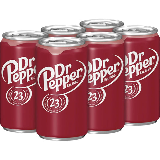 Dr. Pepper Original Flavor Soft Drink – Classic Carbonated Soda with 23 Flavors | 330ml Cans Pack of 6 (Imported, USA)