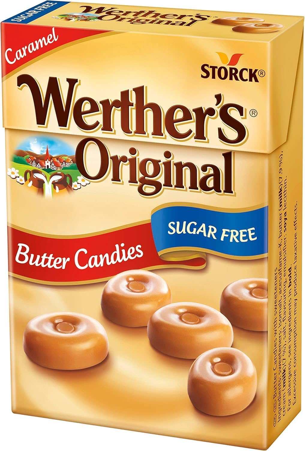 Werther’s Original Sugar-Free Butter Candies – Rich Caramel Flavour, 42g Pocket Pack (Imported from Germany)