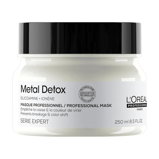 L’Oréal Professionnel Metal Detox Hair Mask – Sulfate-Free Deep Conditioner for All Hair Types – Protects Color & Reduces Breakage – 8.82 oz