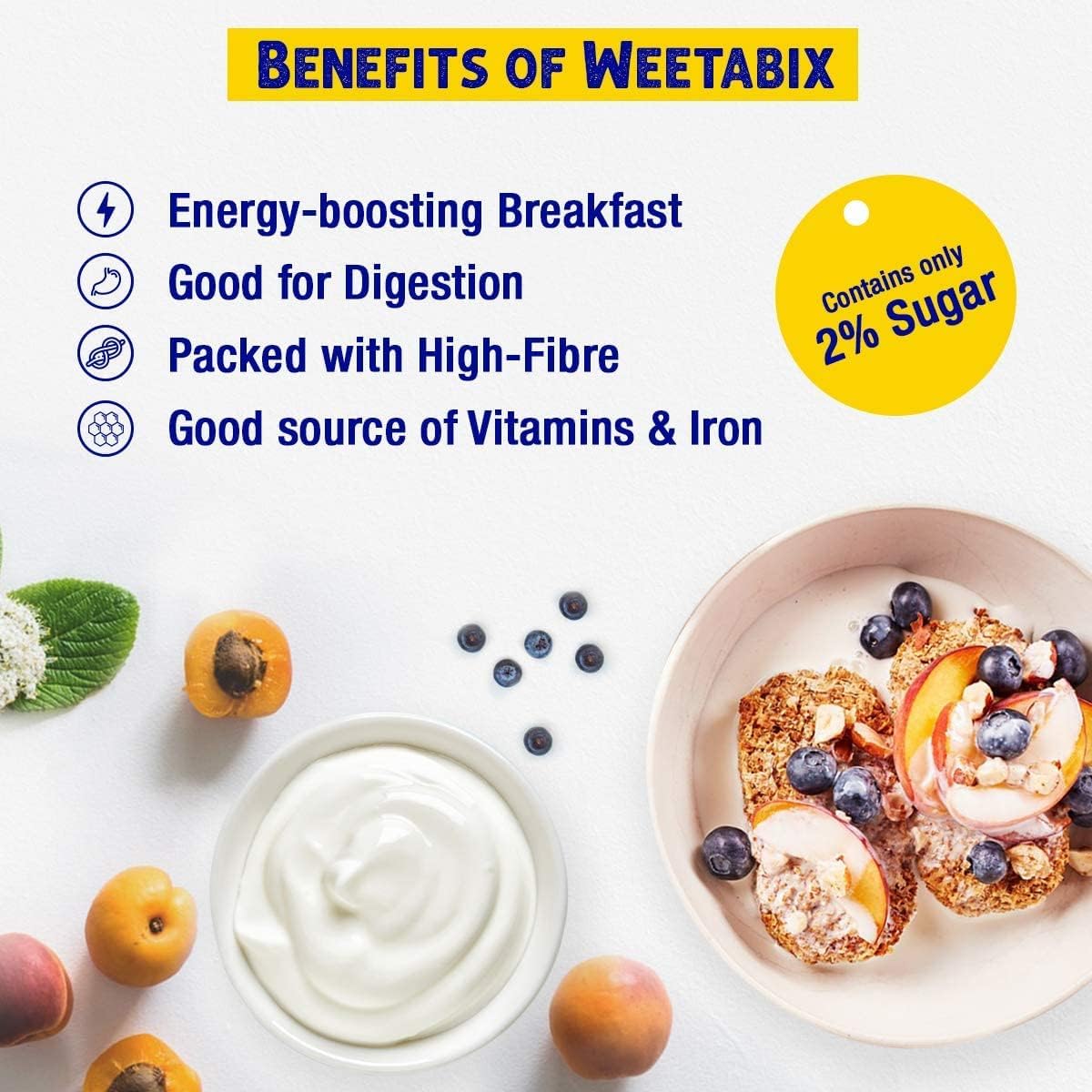 Weetabixx Original Wholegrain Breakfast Cereal | High Fibre, Low Fat | 430g Family Pack (UK Imported, Vegetarian)