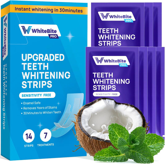 Whitebite Pro Teeth Whitening Strips – 7-Day Enamel-Safe Stain Removal Kit with Non-Slip Design