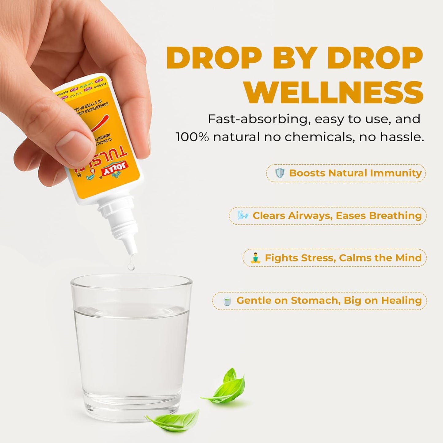 Jolly Tulsi 51 Drops 30ml × 2 | Natural Immunity Booster | Herbal Antioxidant & Metabolism Support Drops for Whole Family