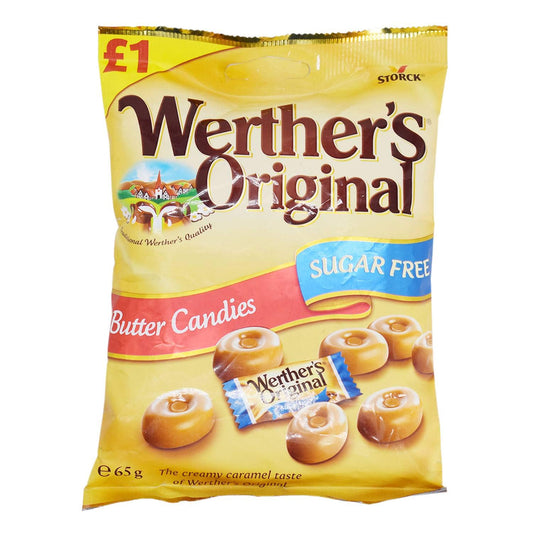 Werther’s Original Sugar-Free Butter Candies – Classic Caramel Taste (65g)
