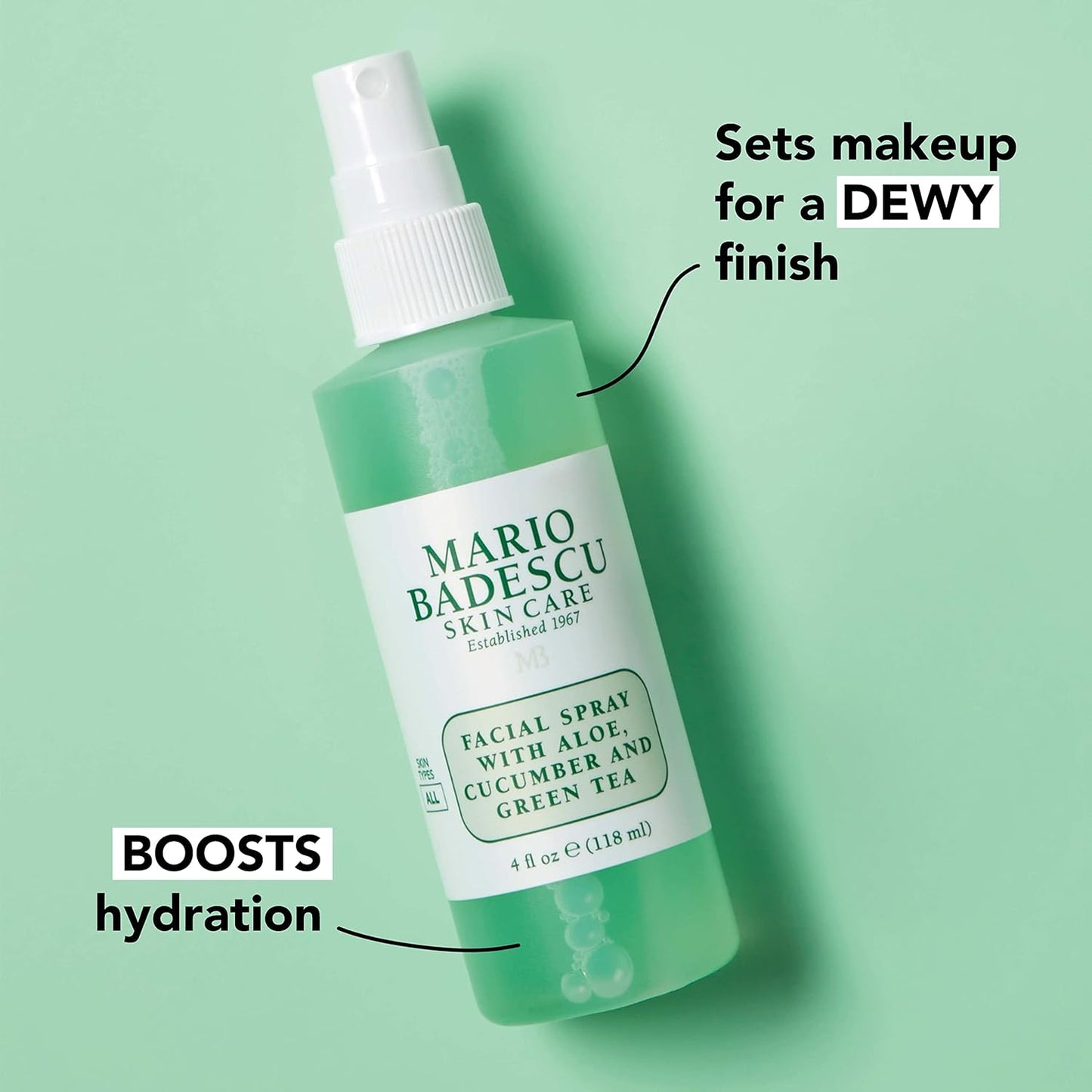 Mario Badescu Facial Spray with Aloe, Cucumber & Green Tea – Hydrating & Refreshing Face Mist for All Skin Types