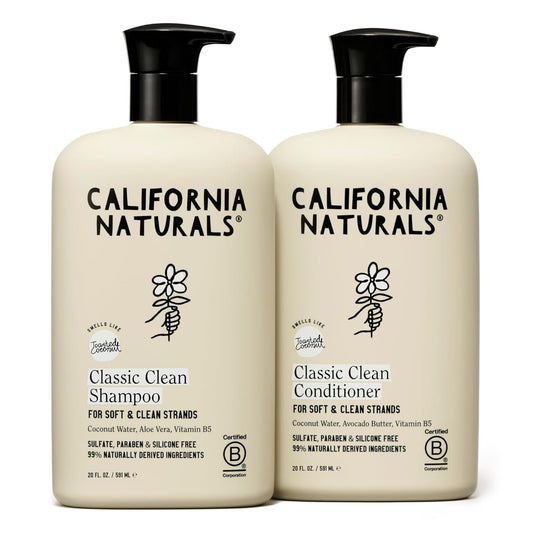 California Naturals Coconut Shampoo & Conditioner Set – Vegan, Cruelty-Free, Sulfate-Free Hair Care for All Hair Types, 20 fl oz x 2