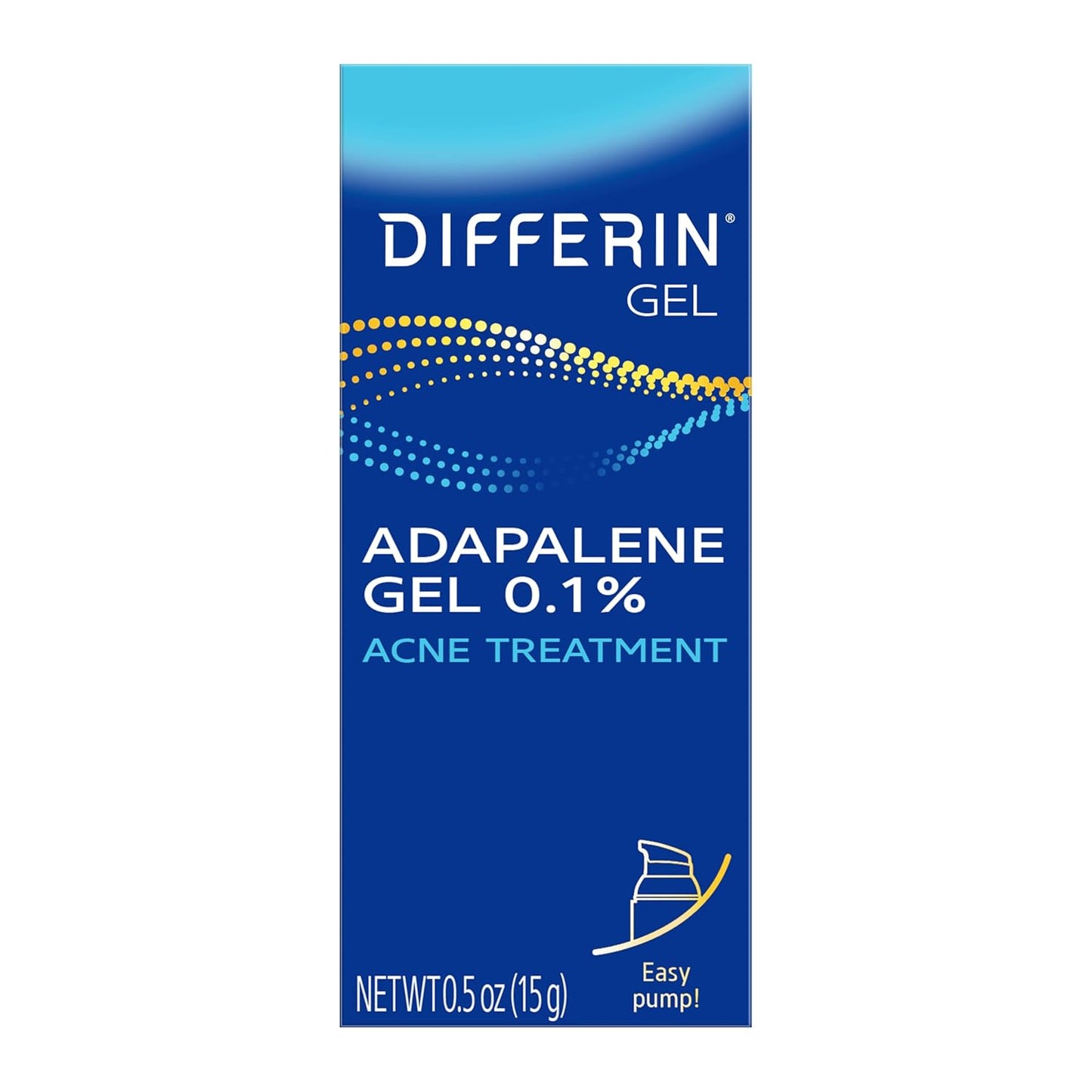 Differin Acne Treatment Gel 0.1% Adapalene – 30 Day Retinoid Face Care for Sensitive, Acne-Prone Skin – 15g Pump